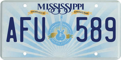 MS license plate AFU589