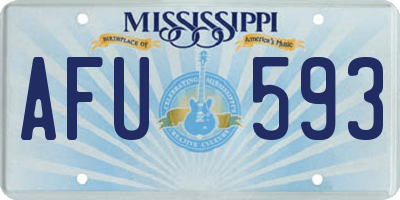 MS license plate AFU593