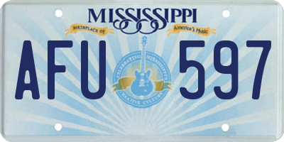 MS license plate AFU597