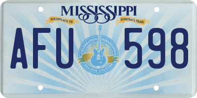 MS license plate AFU598