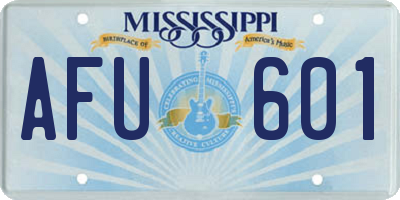 MS license plate AFU601