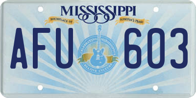 MS license plate AFU603