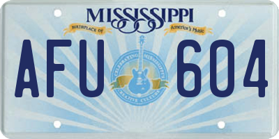 MS license plate AFU604