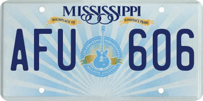 MS license plate AFU606