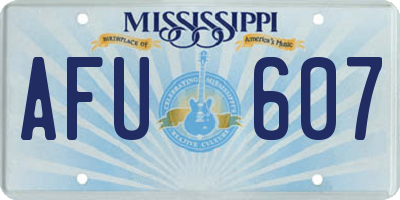 MS license plate AFU607