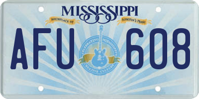 MS license plate AFU608