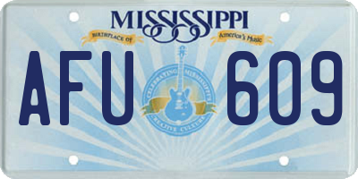 MS license plate AFU609