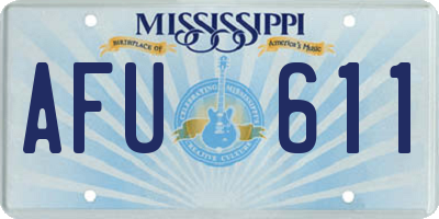 MS license plate AFU611