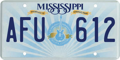MS license plate AFU612