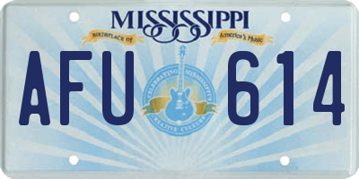 MS license plate AFU614