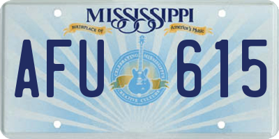 MS license plate AFU615
