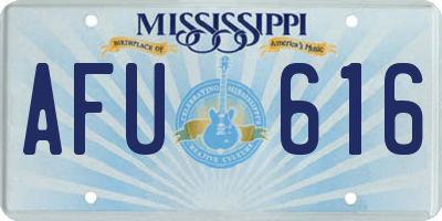 MS license plate AFU616