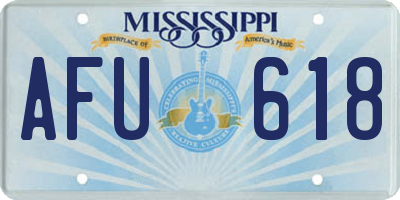 MS license plate AFU618