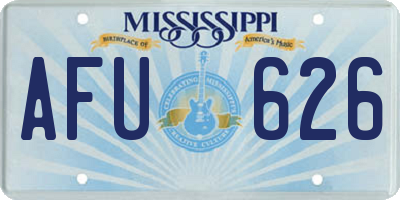MS license plate AFU626