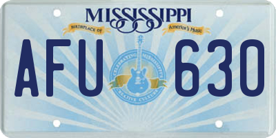 MS license plate AFU630