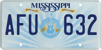 MS license plate AFU632