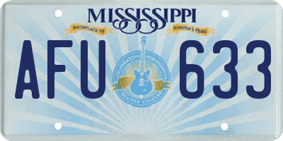 MS license plate AFU633