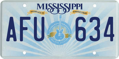 MS license plate AFU634