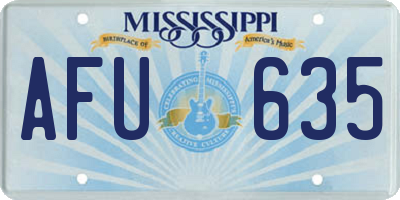 MS license plate AFU635