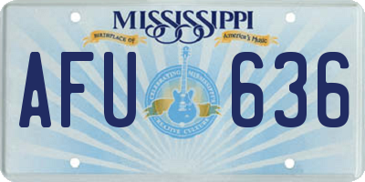 MS license plate AFU636