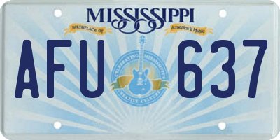 MS license plate AFU637