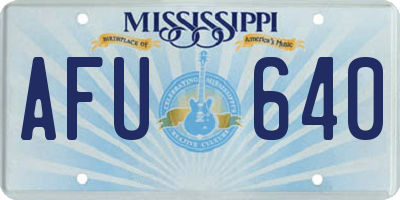 MS license plate AFU640