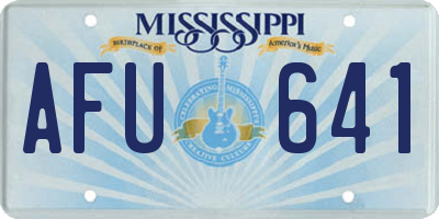 MS license plate AFU641
