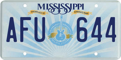 MS license plate AFU644
