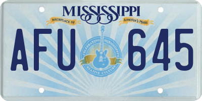 MS license plate AFU645