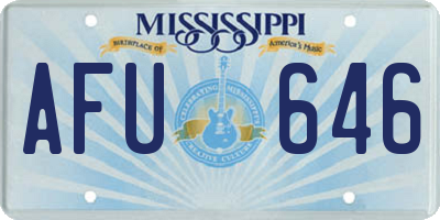 MS license plate AFU646