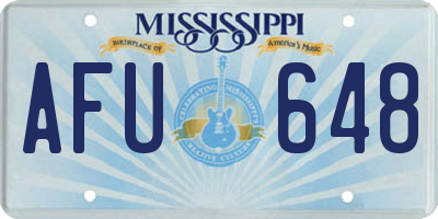 MS license plate AFU648