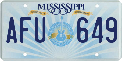 MS license plate AFU649