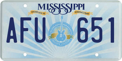 MS license plate AFU651