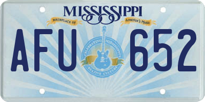 MS license plate AFU652
