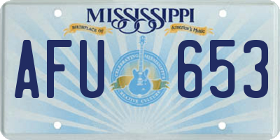 MS license plate AFU653