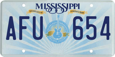 MS license plate AFU654