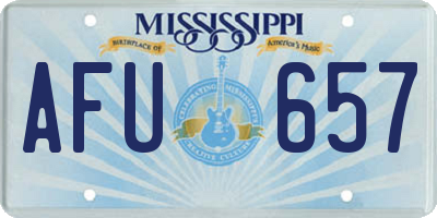 MS license plate AFU657