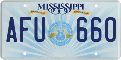 MS license plate AFU660