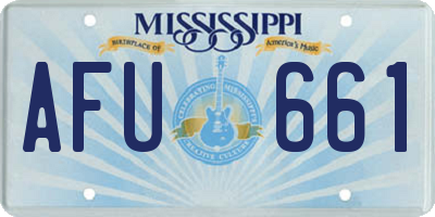 MS license plate AFU661