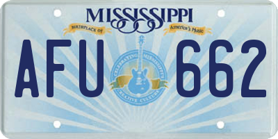 MS license plate AFU662