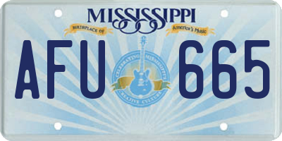 MS license plate AFU665