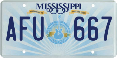 MS license plate AFU667