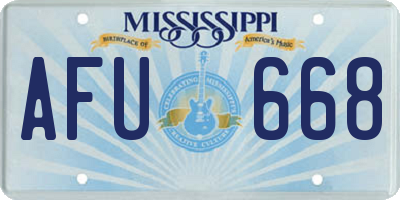 MS license plate AFU668
