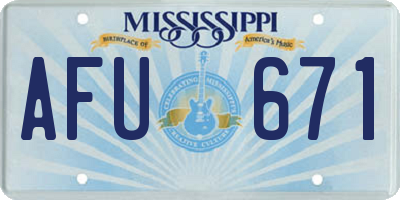 MS license plate AFU671