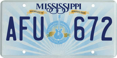 MS license plate AFU672