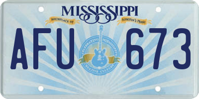 MS license plate AFU673