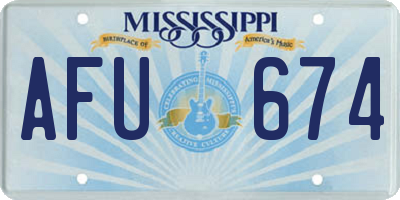 MS license plate AFU674