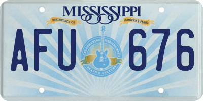 MS license plate AFU676