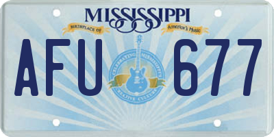 MS license plate AFU677