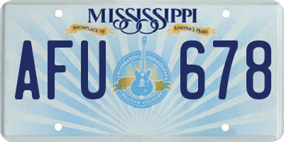 MS license plate AFU678